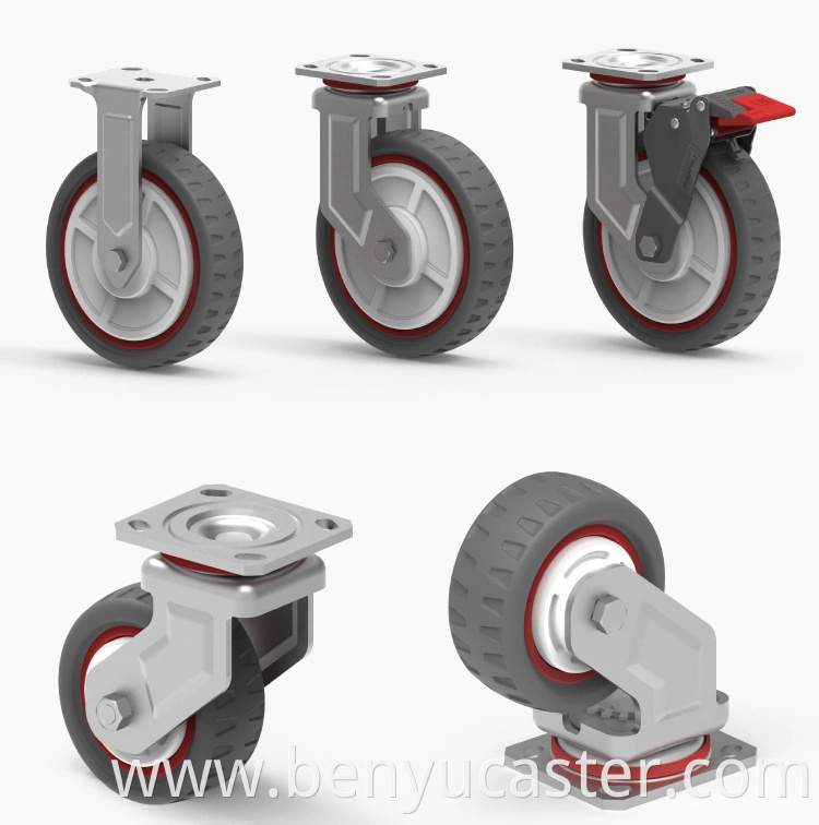 Brake&Fixed Caster Wheel with PU From 3inch to 5inch with Low Noise